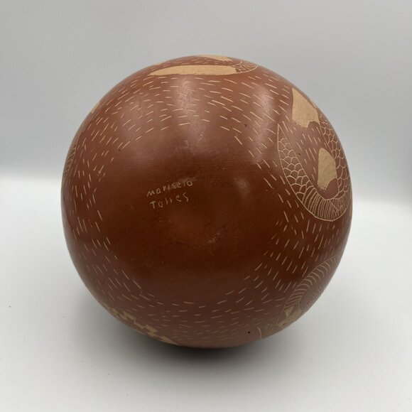 Mata Ortiz Mexican Large Vase Red Pottery Artist Signed Marisela Torres Lizards - Picture 4 of 8